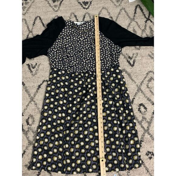 Beautiful Boden floral color block henley swing skater dress 2/3 sleeve size 10L - Picture 7 of 7